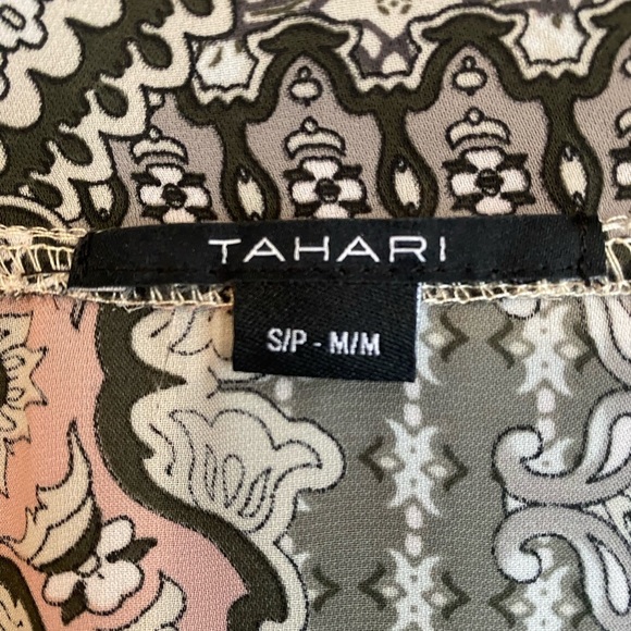 TAHARI Kimono / Cover Up 3/4 Sleeve Printed Open Front Size S/M - Picture 6 of 8